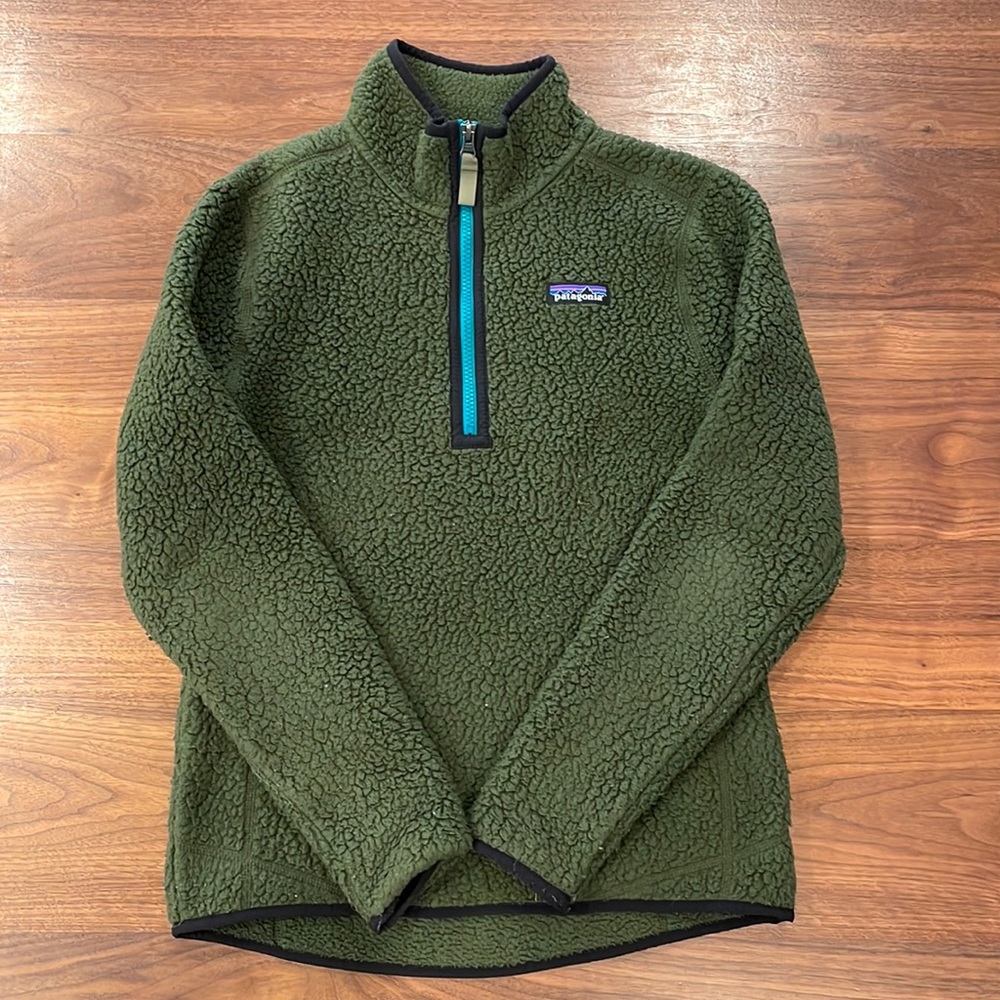 Patagonia Olive Green Women's Quarter-Zip Fleece Pullover